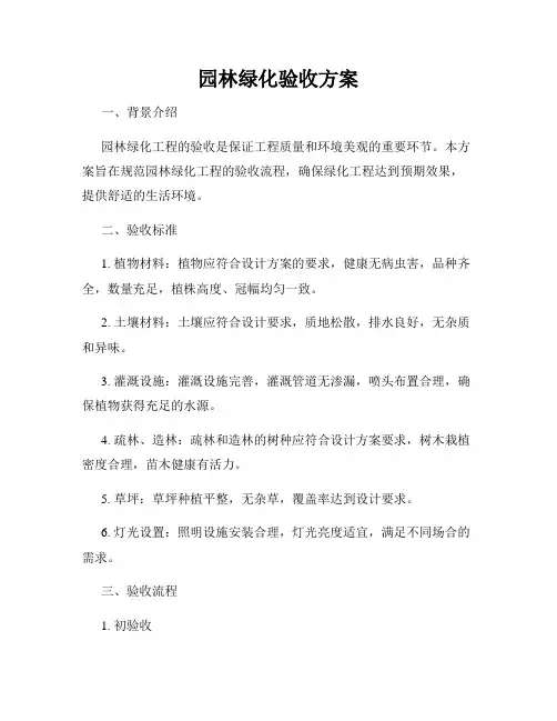 园林绿化验收方案