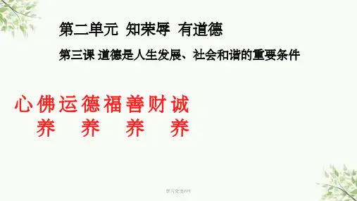 道德是人生发展、社会和谐的重要条件课件