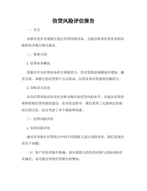 信贷风险评估报告