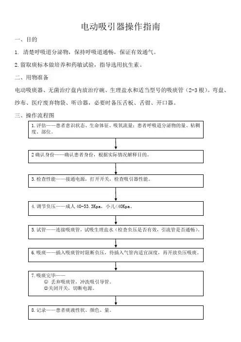 电动吸引器操作指南