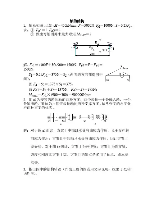 轴的结构改错