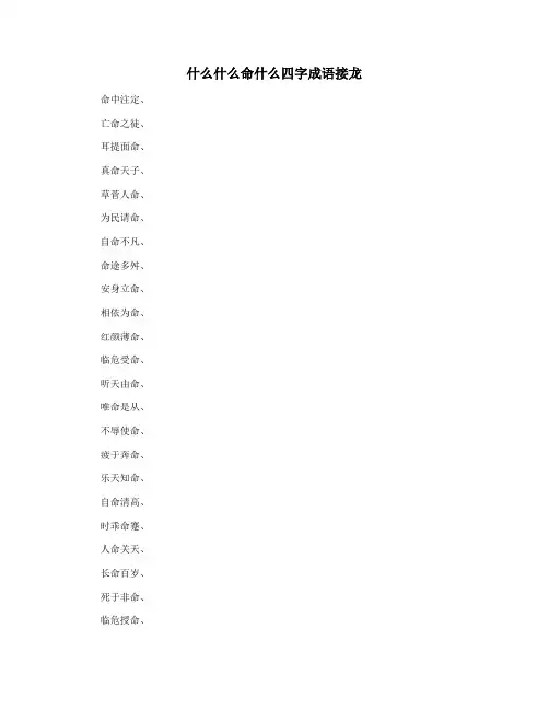 什么什么命什么四字成语接龙