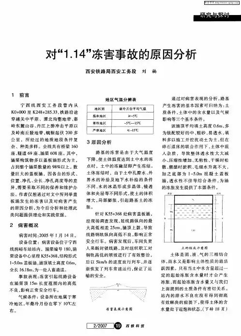 对“1.14”冻害事故的原因分析