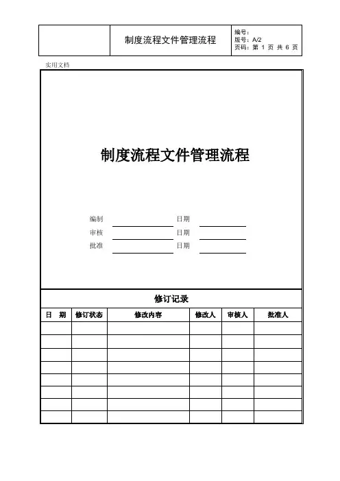 制度流程文件管理流程
