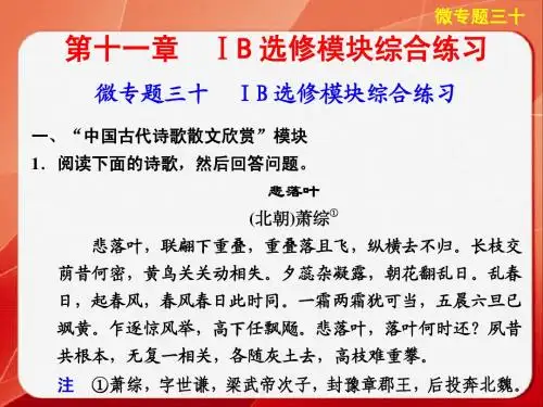 《考前三个月》2014高考语文二轮(浙江专用)【配套课件】考前回顾案第二部分  第十一章  微专题三十