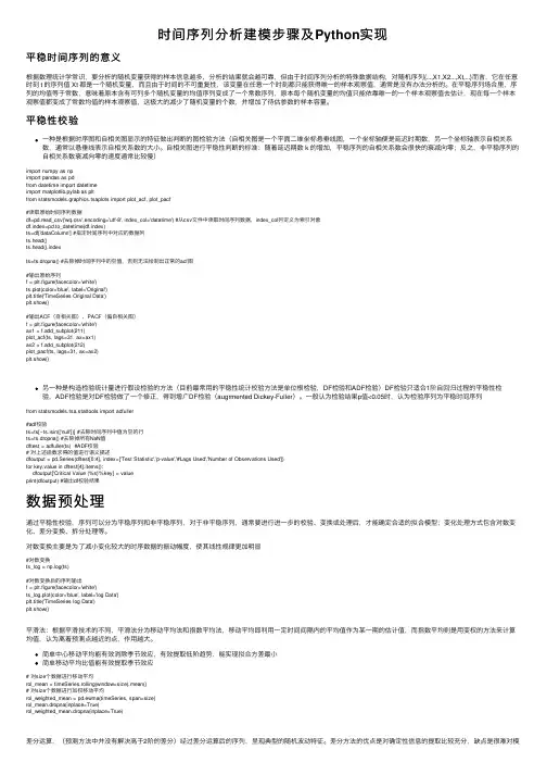 时间序列分析建模步骤及Python实现
