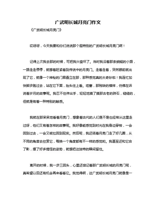 广武明长城月亮门作文