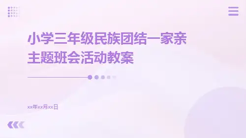 小学三年级民族团结一家亲主题班会活动教案PPT