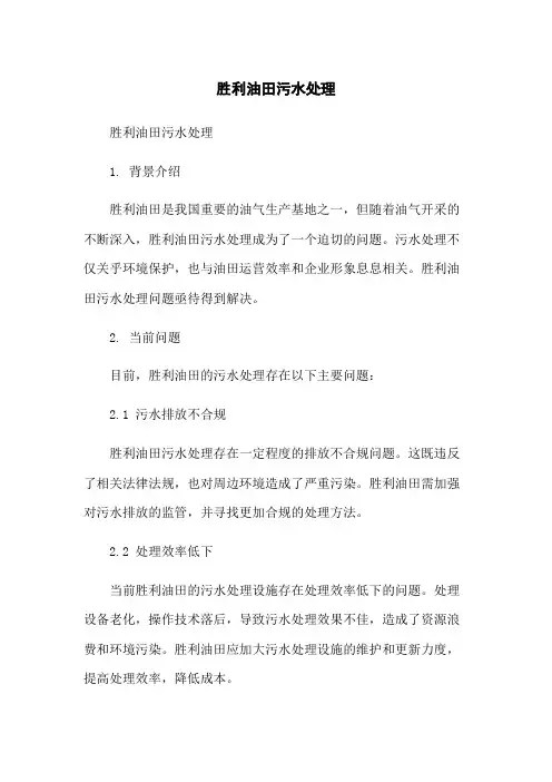 胜利油田污水处理