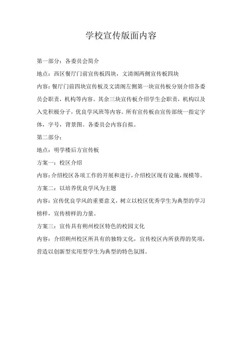 大学宣传栏内容和主题