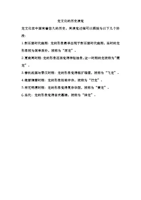 龙文化的历史演变