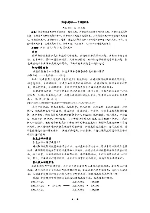 化学实验---自制肥皂