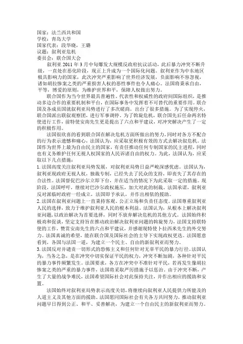 法国立场文件
