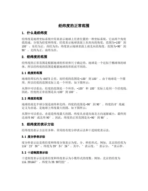 经纬度的正常范围
