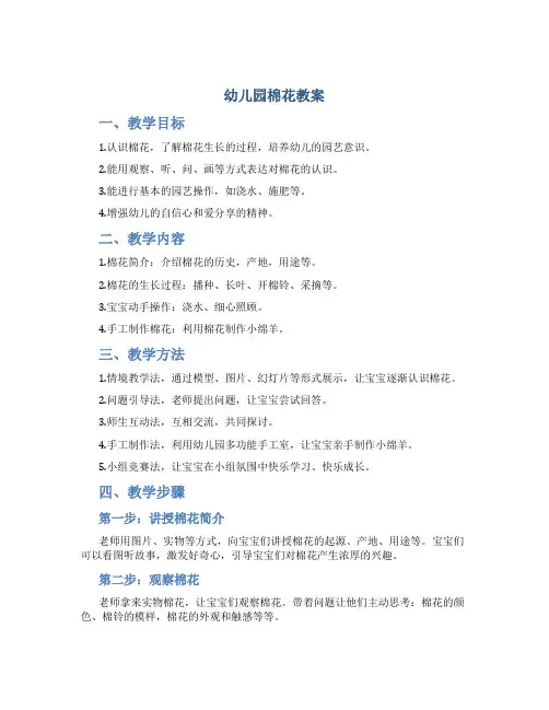 幼儿园棉花教案