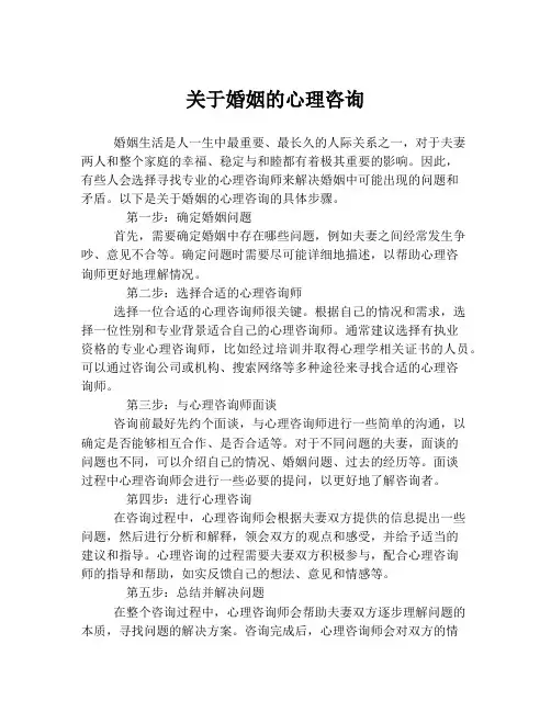 关于婚姻的心理咨询