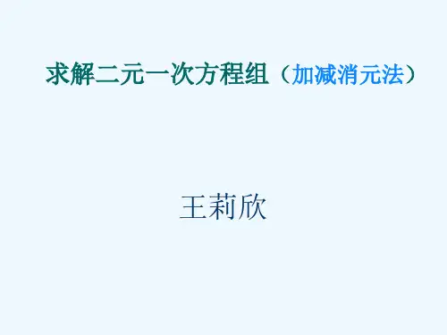 加减法解二元一次方程组