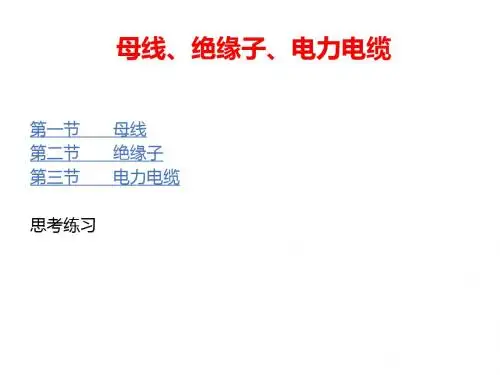 母线、绝缘子、电力电缆