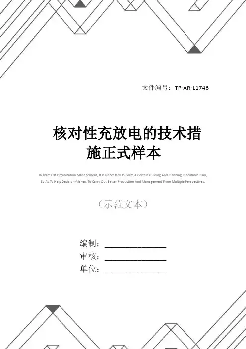 核对性充放电的技术措施正式样本