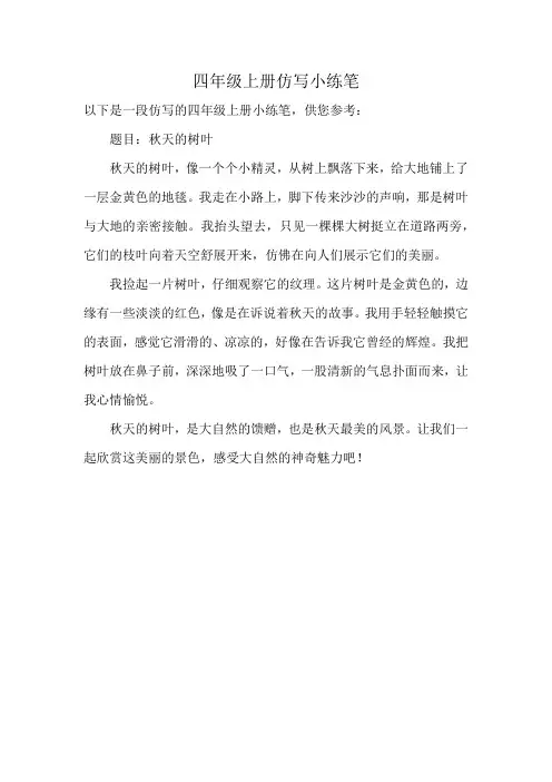 四年级上册仿写小练笔