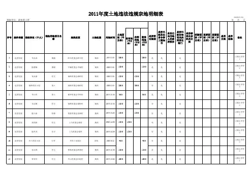 2011土地违法违规宗地明细表1