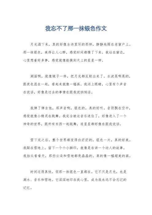 我忘不了那一抹银色作文