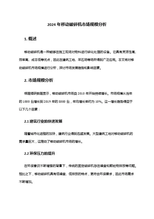 2024年移动破碎机市场规模分析