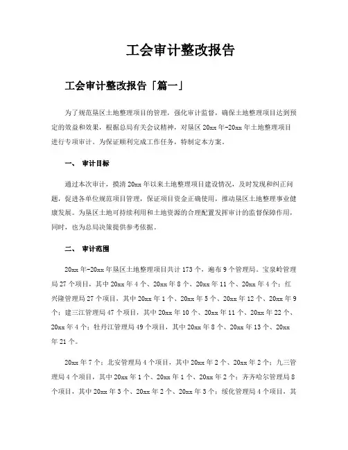 工会审计整改报告