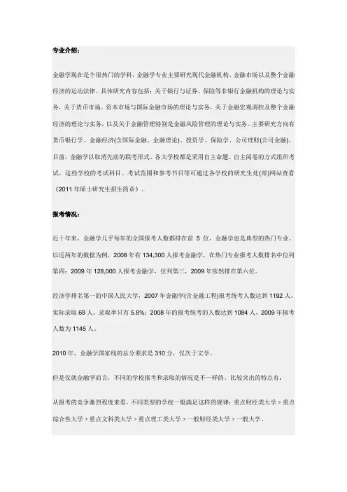 大学金融专业介绍