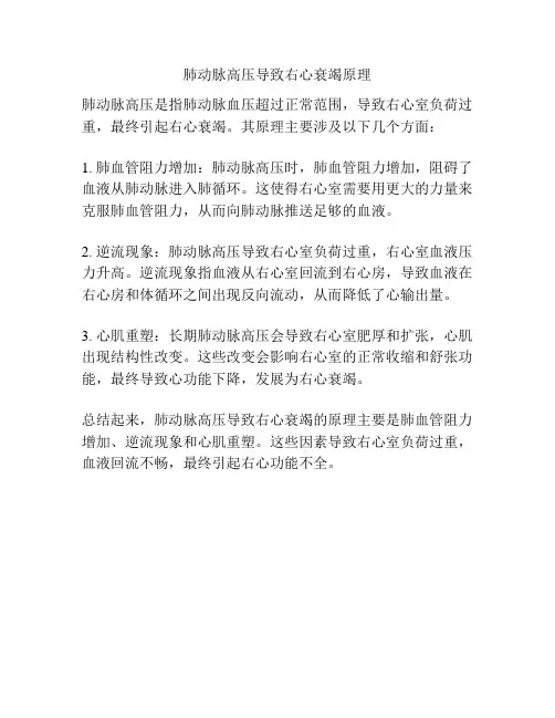 肺动脉高压导致右心衰竭原理