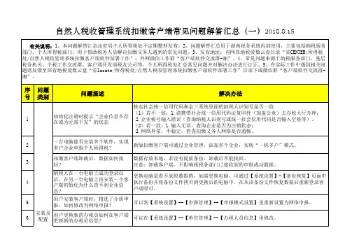 自然人税收管理系统扣缴客户端常见问题解答汇总(一)