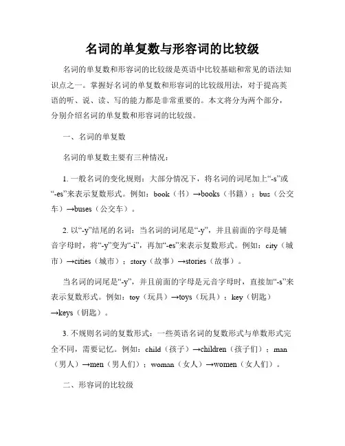 名词的单复数与形容词的比较级