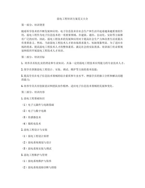 弱电工程培训方案范文大全