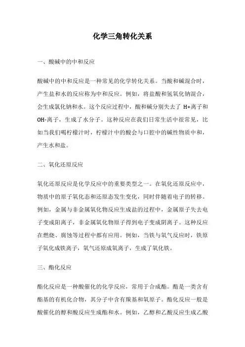 化学三角转化关系