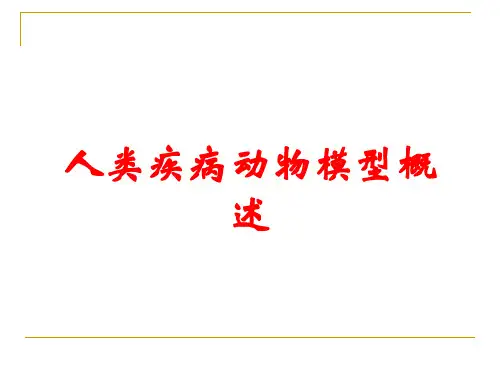 人类疾病动物模型概述