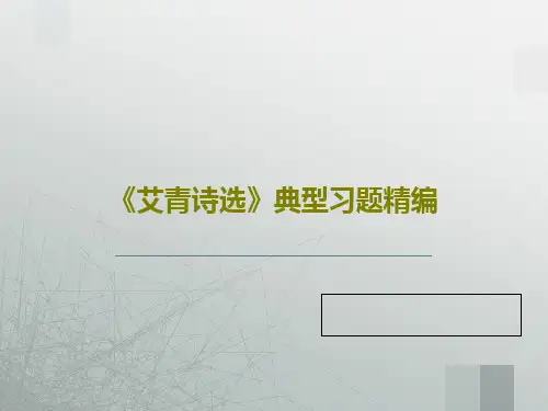《艾青诗选》典型习题精编PPT共21页
