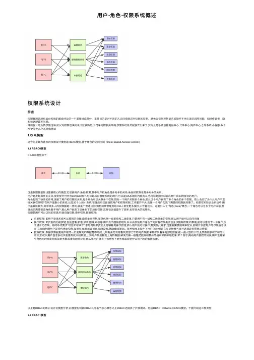 用户-角色-权限系统概述