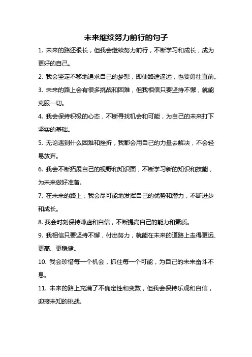 未来继续努力前行的句子