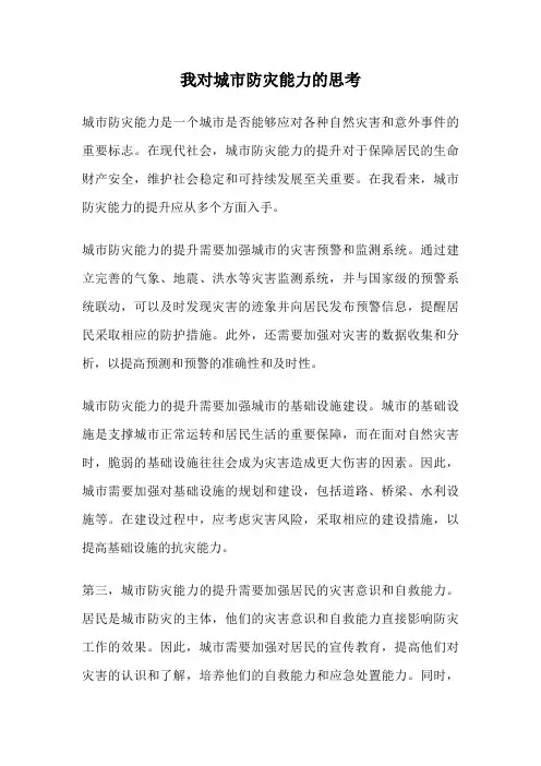 我对城市防灾能力的思考
