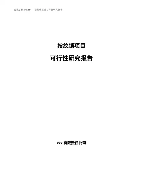 指纹锁项目可行性研究报告模板