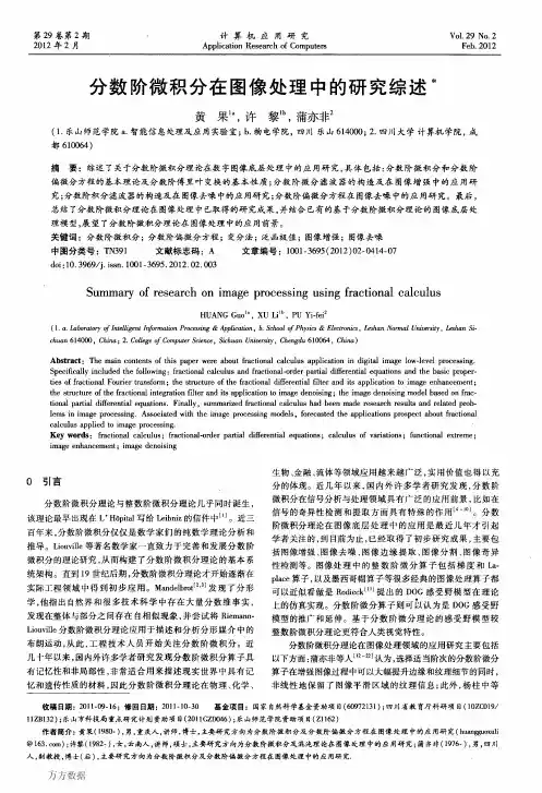 蒲亦非-定义-答案-分数阶微积分在图像处理中的研究综述