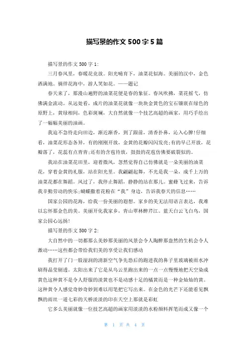 描写景的作文500字5篇