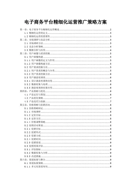 电子商务平台精细化运营推广策略方案