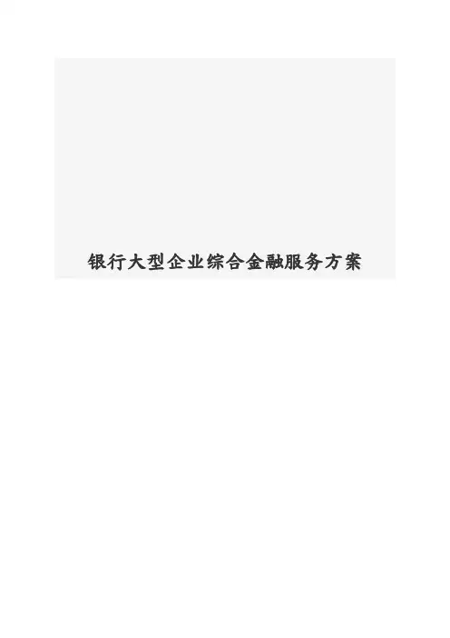 银行大型企业综合金融服务方案