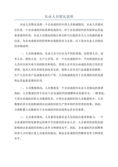 从业人员情况说明