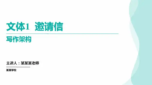 高三英语二轮复习应用文写作邀请信(课件)