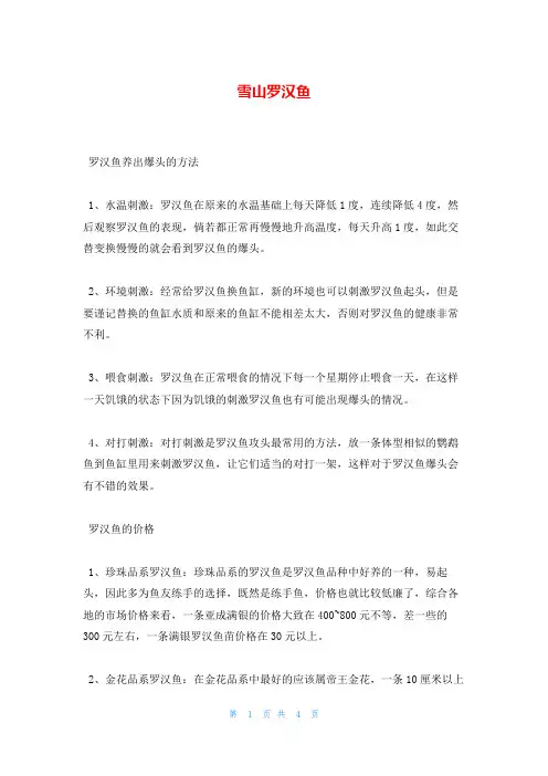 雪山罗汉鱼
