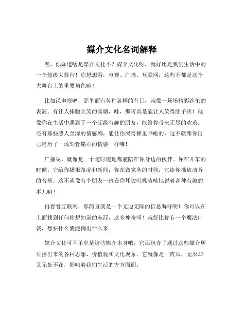 媒介文化名词解释
