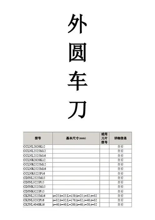 数控刀具外圆车刀表