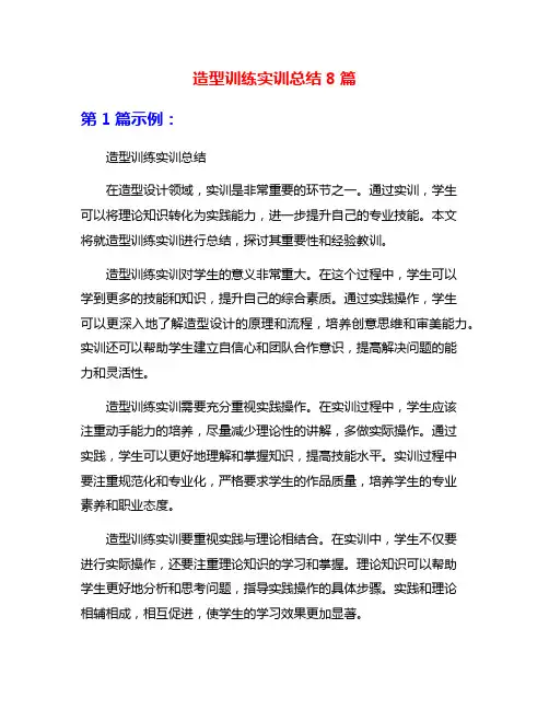 造型训练实训总结8篇